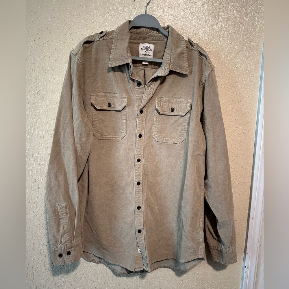 Blake Shelton x Lands’ End‎ Corduroy Work Shirt Shacket Size XL